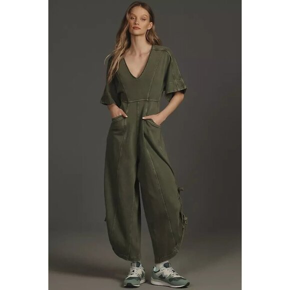 Anthropologie Pants - NWT Size L - Daily Practice 100% Cotton Horizon Wide-Leg Jumpsuit (NWT US$ 138)